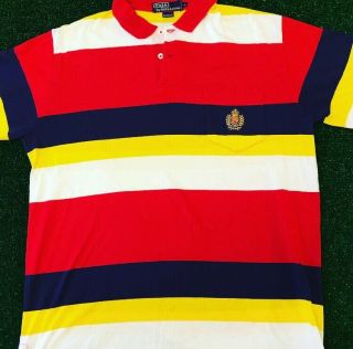 Vtg 90s Polo Ralph Lauren Snow Beach Rare Vintage Crest Logo Shirt L Cold Wave