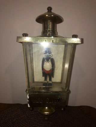 Vintage Old Crow Whiskey Lighted Advertising Lantern Sign With Crow Inside