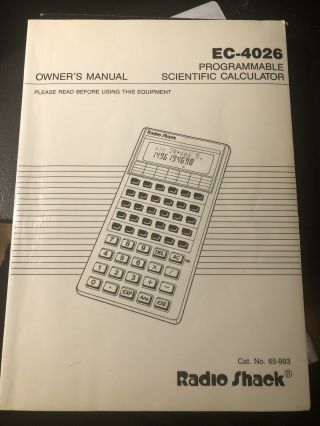 Vintage Radio Shack Programmable Scientific Calculator EC - 4020 550 Program Steps 3