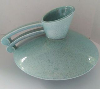 Vintage Red Wing Pottery Atomic Mid Century Pitcher Vase Teal 1580 Mcm