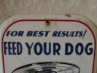 Vintage Ken - L Ration Dog Food Here Stamped Metal Advertising Door Push Sign 2