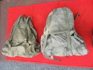 (2) 1942 Vintage Wwii Army Mountain Division Rucksack Backpack With Frame