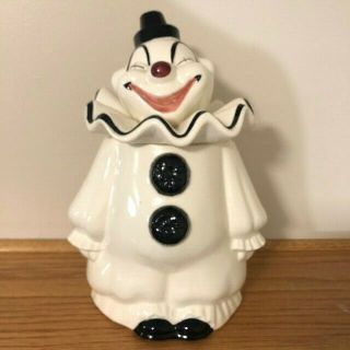 Vintage Metlox Poppytrail Smiling Clown Cookie Jar By California Pottery
