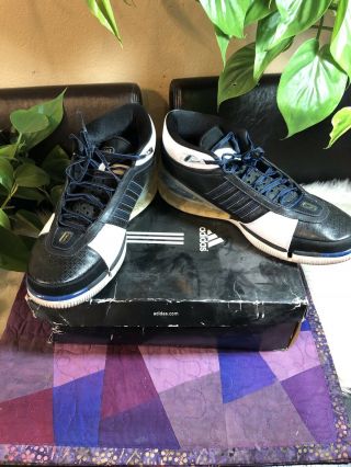 Vintage Adidas Kevin Garnett Bounce Shoes Sz 13 Sneakers 667207 Black Rare