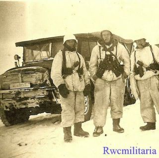 Best Wehrmacht Troops In Snow Camo By Horch 108 Pkw Car In Russian Winter