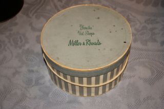 Miller & Rhoads From The Hat Shops Vintage Empty Black Hat Box