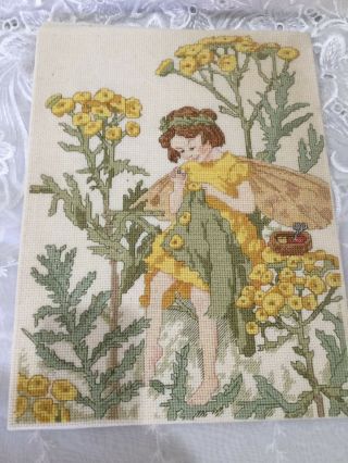 Cicely Mary Barker The Tansy Flower Fairy Finished Cross Stitch