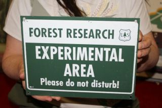 Vintage C.  1960 U.  S.  Forest Experimental Area Fishing Hunting Gas Oil Metal Sign