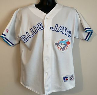 Toronto Blue Jays Vintage 90s Baseball Jersey White M Medium - Russell Athletic