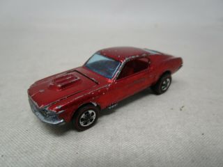 Vintage 1967 Hot Wheels Redline Era Custom Mustang (red) 1:64 (case M)