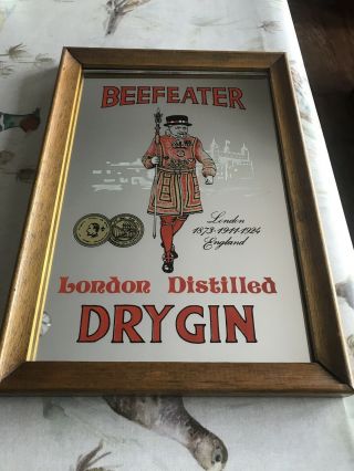 Vintage Beefeater Dry Gin Advertising Mirror