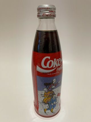 Coca Cola 1992 Albertville Winter Olympic Games Japanese Glass Bottle