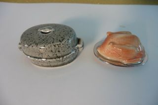 Vintage Arcadia? Mini Salt And Pepper,  Turkey On Platter & Roaster Pan