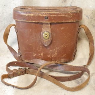 Wwii U.  S.  Military M17 Leather Carrying Case Only For M3 Binoculars