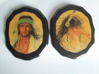 Lovely Vintage Collectable Native American Man/woman Wall Plaques