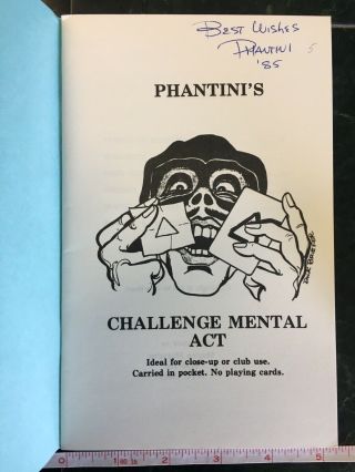 Phatini’s Challenge Mental Act Signed Book Magic,  Mentalism,  Mind - Reading