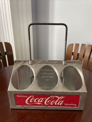 Vintage 1950 ' s Coca Cola Coke Metal Aluminum 6 Pack Case Bottle Carrier. 2