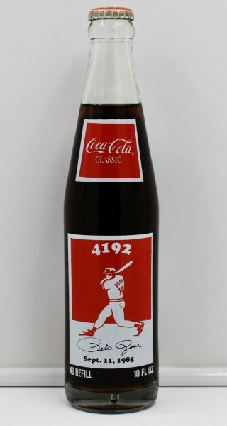 Htf 1987 Pete Rose Cincinnati Reds Coca Cola Bottle 13th Cccc Convention 10oz