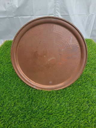 Vintage Lri Borrowdale Hand Beaten Arts & Crafts Style Copper Round Tray