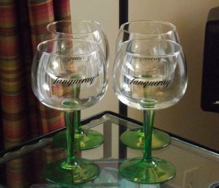 4 Tanqueray Glasses Balloon Style Exc 8 " Tall