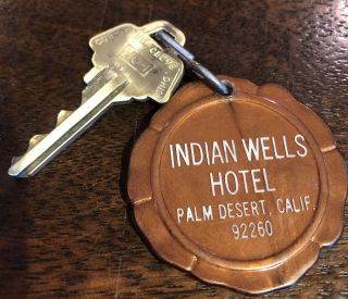 Vintage Room Key & Fob 148 Indian Wells Hotel " Desi Arnaz Palm Springs Cal Golf