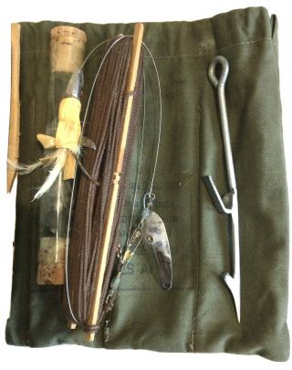 Wwii Us Army Special Service Division Morale Fishing Kit,  Fresh Or Salt