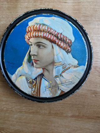 Rare Canco Beautebox Rudolph Valentino By Henry Clive 1920s Tin