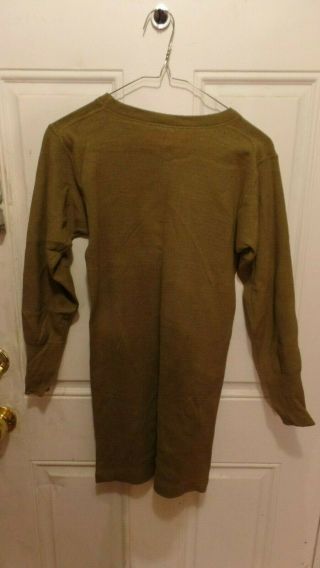World War Two Wwii Us Army Winter Under Shirt Long Sleeves Od Green Cotton Wool