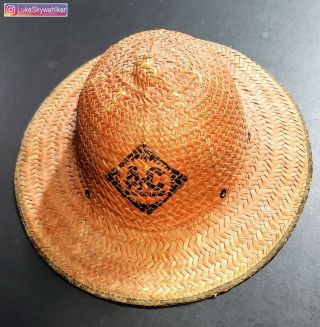 Vintage/authentic Allis Chalmers Straw Pith Hat Collectible Advertising Tractor