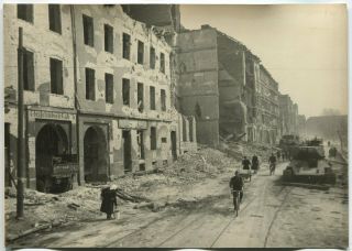 Wwii Press Photo: Ruined Berlin Street View After The Battle,  May 1945