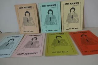 7 Gert Malmros Booklets - Miracle Coins,  Cup And Balls,  Bill Transform Etc