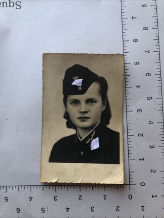 Ww2 German Female Pilot Postcard Photo