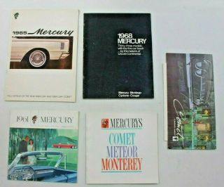 5 Mercury Brochures From 1960s - 1961 Full Size,  
