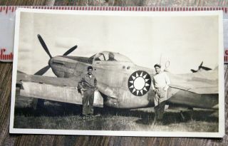 RARE WWII WW2 ORIG.  PHOTO P - 51D NATIONALIST CHINESE INSIGNIA USAAF AIR FORCE 3