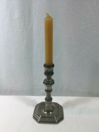 Royal Holland Pewter Candle Stick Candle Holder & Beeswax Candle