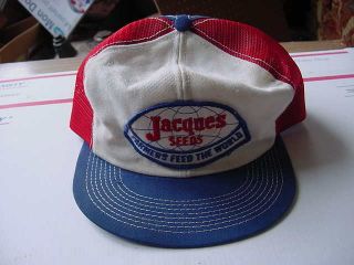 Nm Vintage Jacques Seeds Snapback Trucker Cap Hat Patch A Beauty Solid Brim