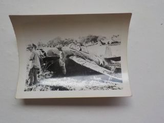 Wwii Photo Wrecked Fighter Plane Crashed Photograph Airplane Ww Ii Vtg Image Ww2