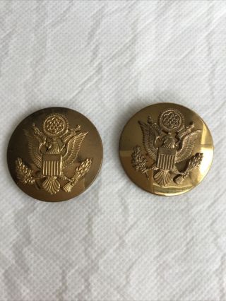 Vintage Wwii Brass Us Military Army Pin Badge With Eagle E Pluribus Unum 1.  5 "
