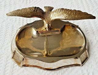 Brass Trinket Dish Eagle Bird Decoration 9.  9cm Long