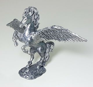Very Rare Htf Pewter Pegasus Winged Horse Figurine Statue 2 7/8 " Tall