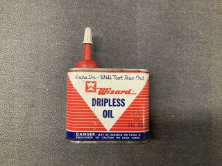 Vintage Wizard Dripless Oil Can 4 Oz Empty