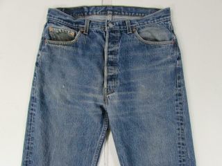 Vtg 90s Usa Made Levi 501 Faded Denim Jeans Tag 36x33 Measure 33x30