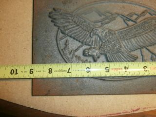 Cast Iron Eagle Plate Plaque 3