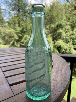 Akron,  Ohio Straight Sided Coca Cola Bottling Co.  Aqua 6 Oz.  Soda Bottle