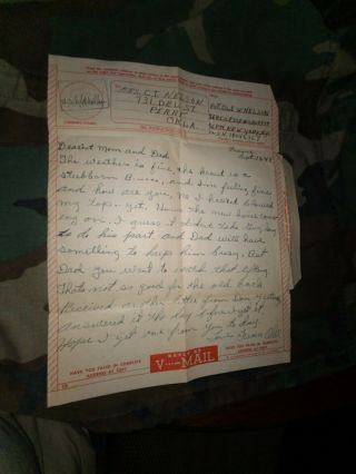 First Special Service Force Black Devils Brigade V - Mail Letter France 9/12/44 2