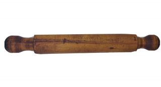 Old Large Rustic Primitive Wooden Rolling Pin Kitchen Decour 19.  3/4”long.  Vtg