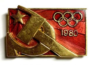 Soviet Ussr Russia 1980 Moscow Olympic Games Noc Badge Medal Pin Us Boycott Rare