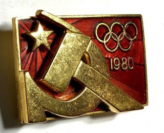 Soviet USSR Russia 1980 Moscow Olympic Games NOC Badge Medal Pin US Boycott Rare 2