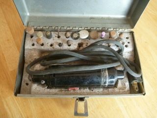 Vintage Dremel Moto - Tool Model Kit 2 Cat 222,  Rotary Drill,  Bits,  Metal Case