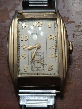Vintage Hamilton Mens Wrist Watch 10kt Gold Filled